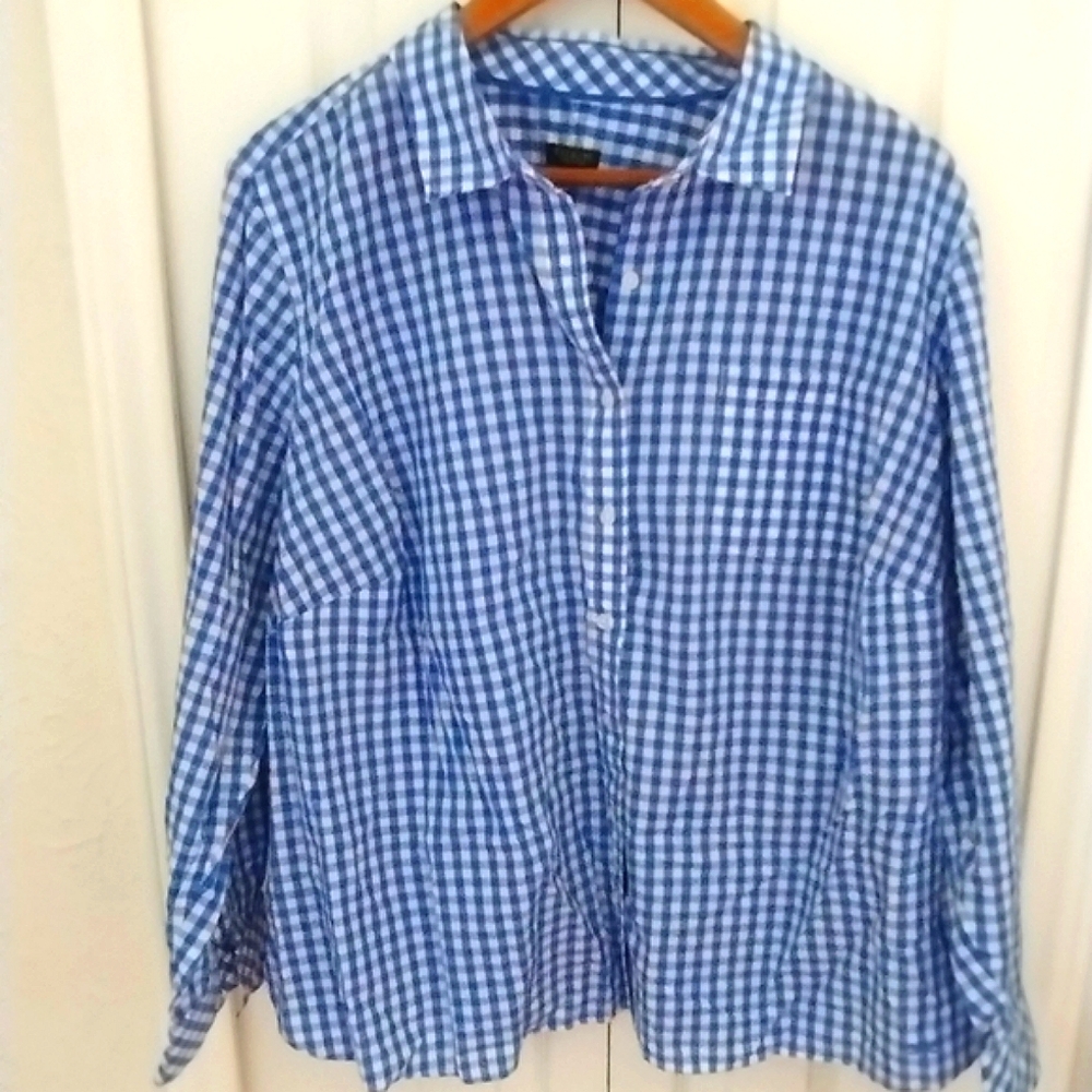 Talbots Blue Gingham Button Down - image 2